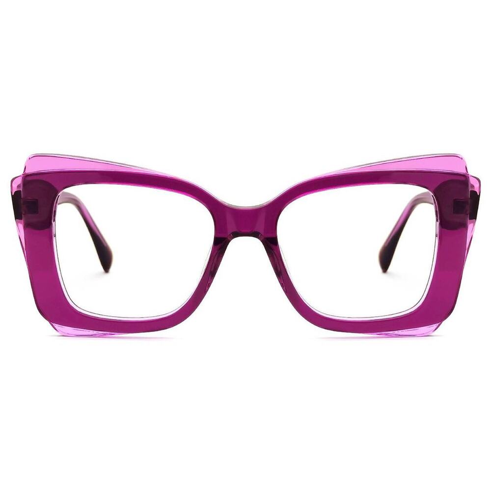 Cheyenne - Rectangle Purple Pink Eyeglasses Frames w/ Clear Lenses